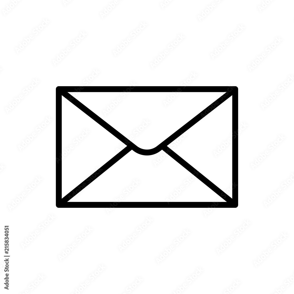 Outline envelope icon isolated. Line mail symbol for website design, mobile application, ui. Editable stroke. illustration Outline envelope icon isolated. Line mail symbol for website design, mobile application, ui. Editable stroke. illustration