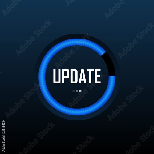 System software update and upgrade concept. Loading process screen. Vector illustration