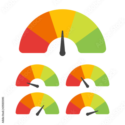 Customer satisfaction meter with different emotions. Vector illustration.