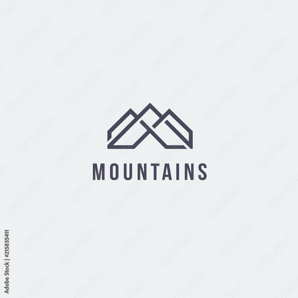 Vector logo design template. Mountains logo concept Vector logo design template. Mountains logo concept