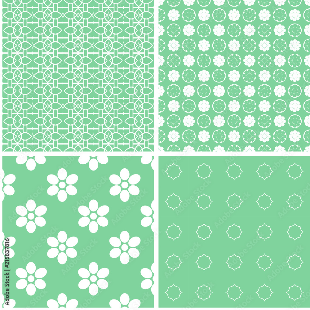 Baby pastel different seamless patterns.