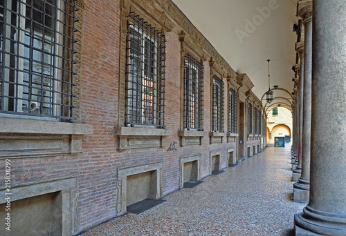 Bologna  Italy  old portico in Santo Stefano street.