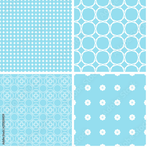 Baby pastel different seamless patterns.