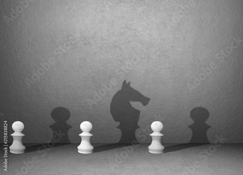 chess shadow on wall, business strategy plan
