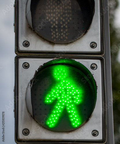 Traffic lights with the green light lit photo