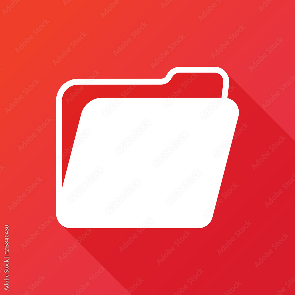 Folder icon. Admin sign. Office symbol. icon on red background.  illustration Stock Illustration | Adobe Stock