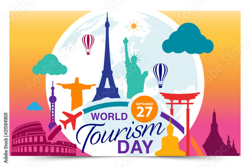 World Tourism Day logo template vector illustration