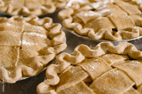 Pie ingredients being prepared in Durham, North Carolina photo