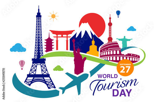 World Tourism Day logo template vector illustration