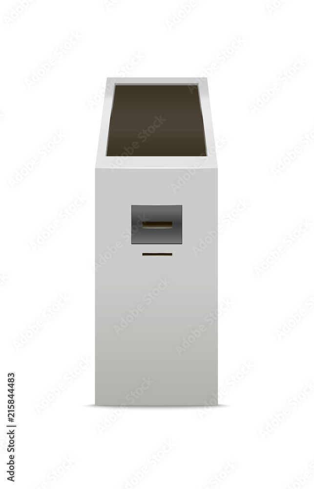 Template Blank White Payment Terminal Mock Up Isometric View. Vector Template Blank White Payment Terminal Mock Up Isometric View. Vector