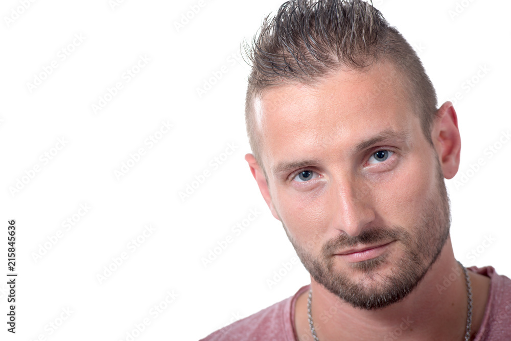 Fototapeta premium portrait of a handsome young man, on white