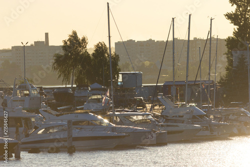 marine with motor and sail boats