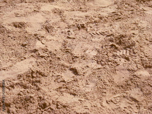 Spilled sand with close-up trails