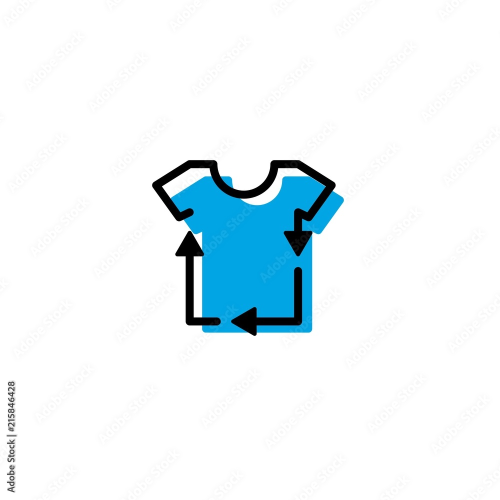 recycled recycle tee clothes t shirt laundry logo icon vector line outline monoline color fill style recycled recycle tee clothes t shirt laundry logo icon vector line outline monoline color fill style