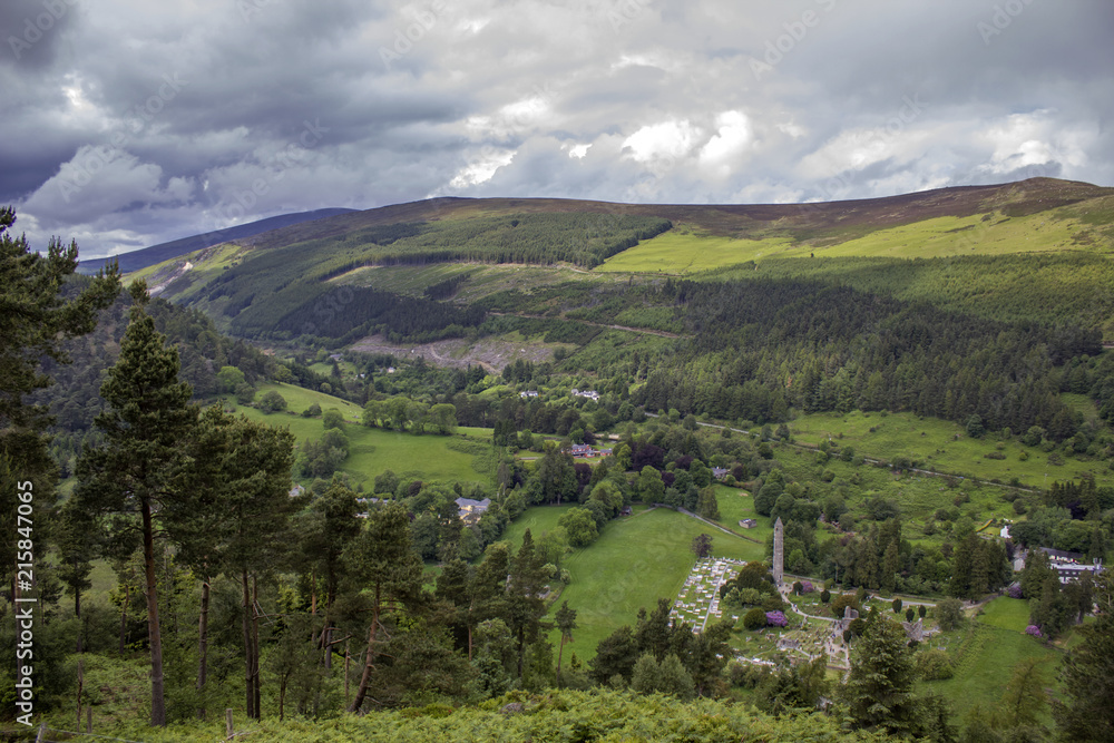Famous medieval christian monastery Glendalough Famous medieval christian monastery Glendalough