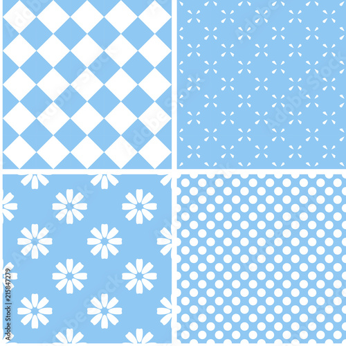Retro different seamless patterns.