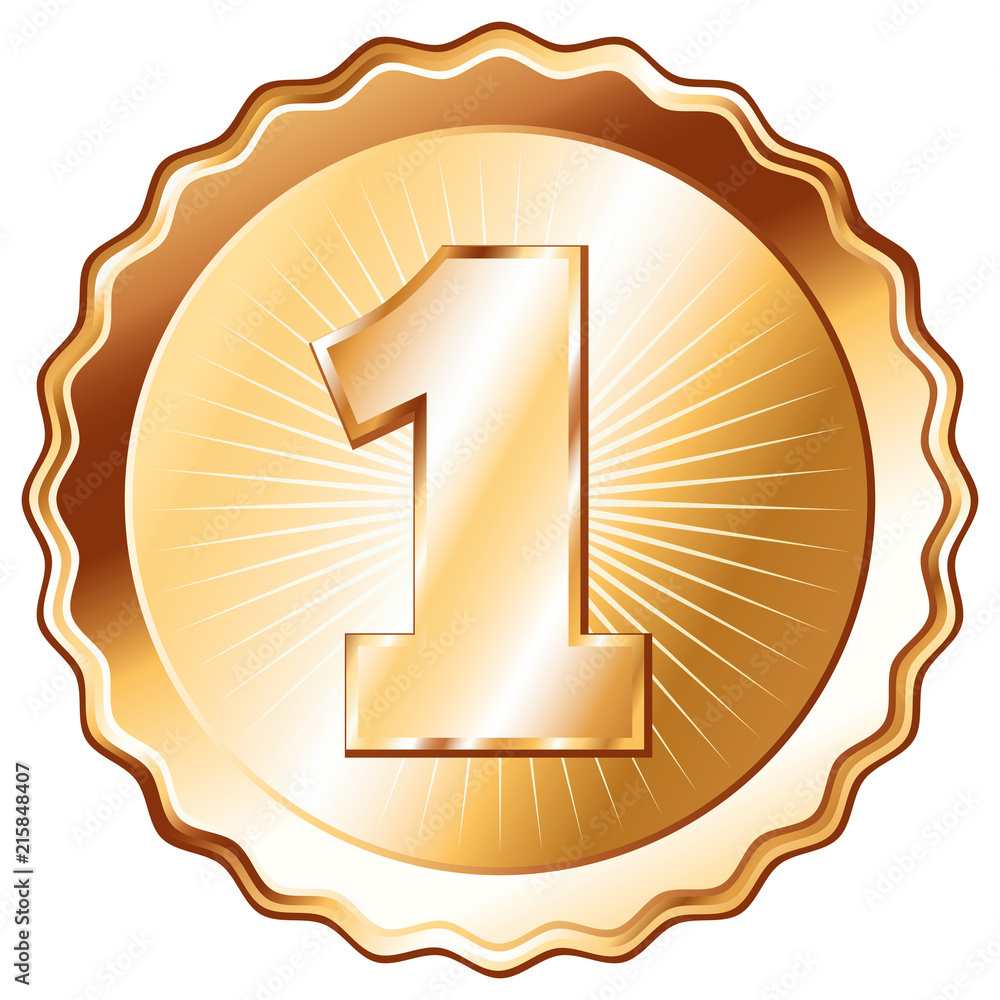 Fotografie Bronze Plate - Badge with Number 1