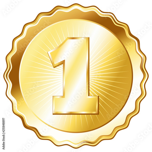 Gold Plate - Badge with Number 1