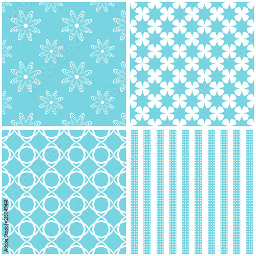 Vector set of 4 seamless background patterns
