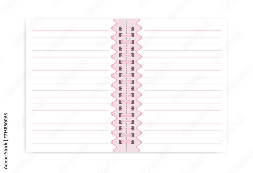 Wire bound women notebook with cute feminine design, template Wire bound women notebook with cute feminine design, template