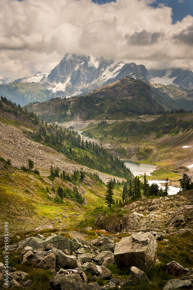 Hiking the Chain Lakes Trail, Mt. Baker, Washington. One of the most beautiful hikes in the Pacific Northwest is the Chain Lakes Trail near Artist Point in the Mt. Baker National Forest.