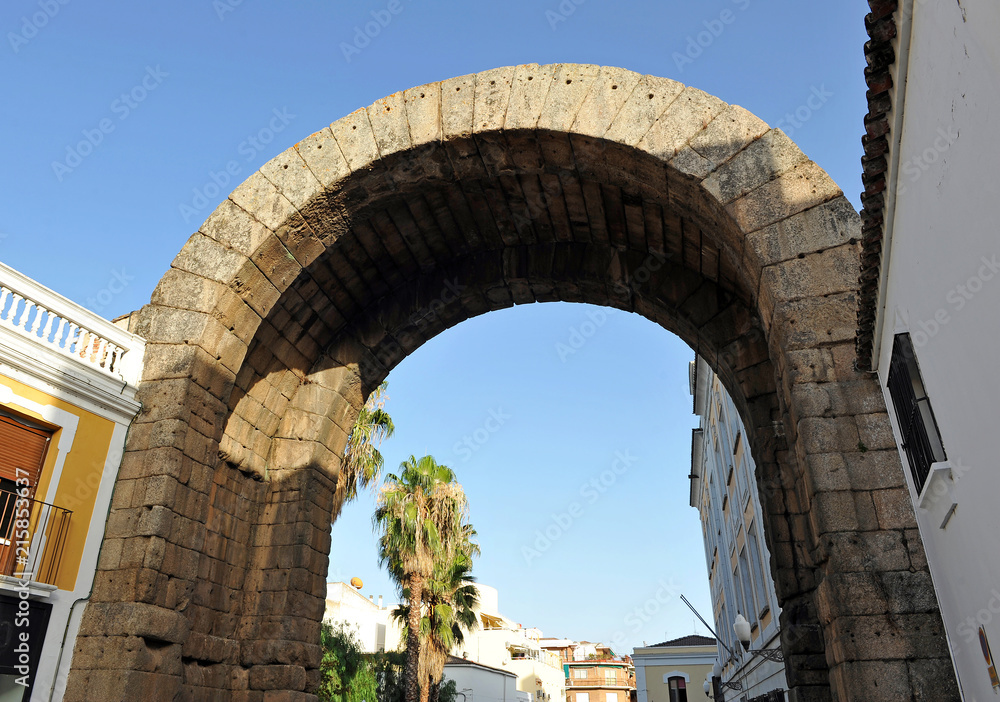 Arch of Emperor Trajan in Merida, Extremadura, Spain
