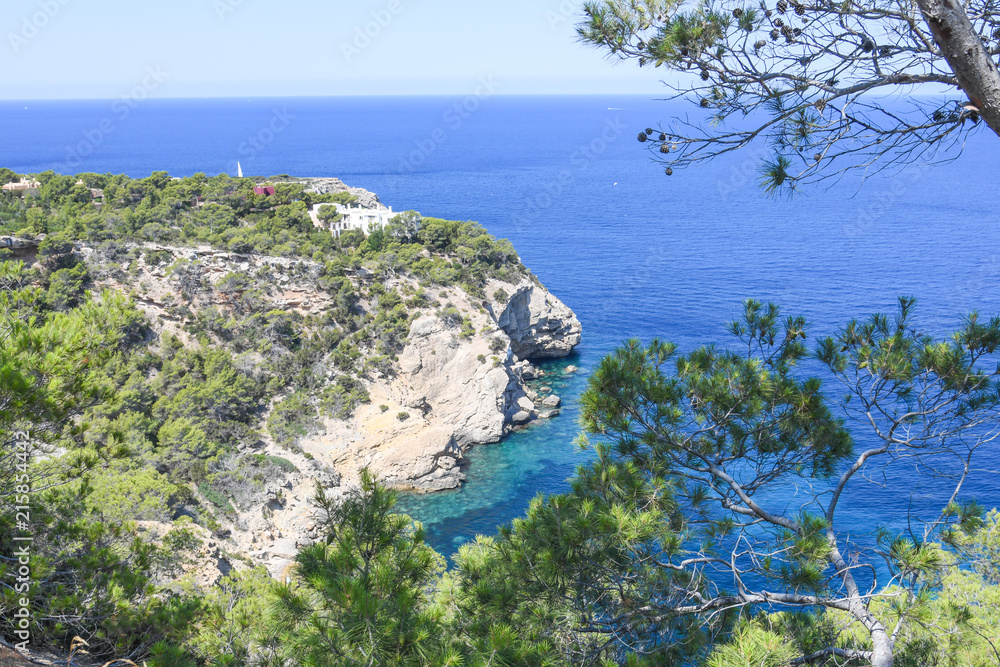 Typical coastline of Ibiza 