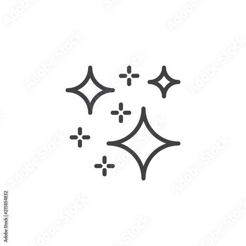 Magic stars outline icon. linear style sign for mobile concept and web design. Bright stars simple line vector icon. Symbol, logo illustration. Pixel perfect vector graphics