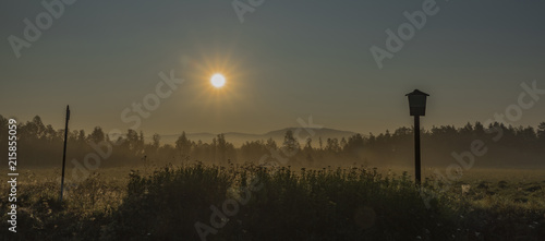 Sunrise near Dobra village in summer morning photo