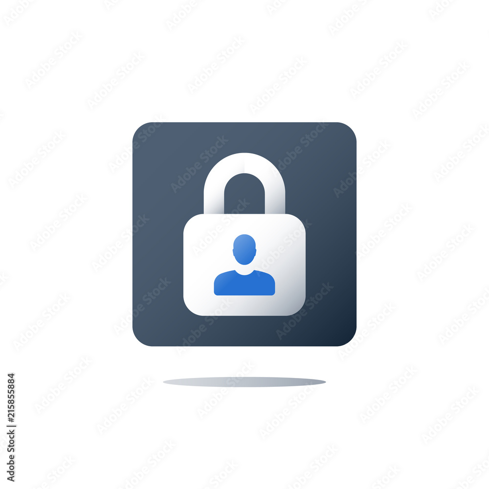 Privacy policy, personal data security, GDPR concept, vector icon Privacy policy, personal data security, GDPR concept, vector icon