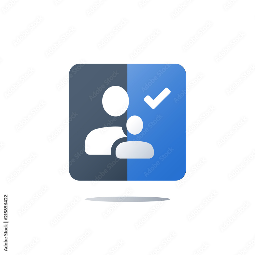 Family insurance program and medical services, health care concept, vector icon Family insurance program and medical services, health care concept, vector icon