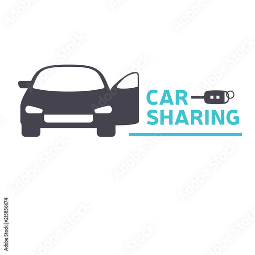 Car sharing service icon design concept. Carsharing renting car mobile app logo template. rental car symbol