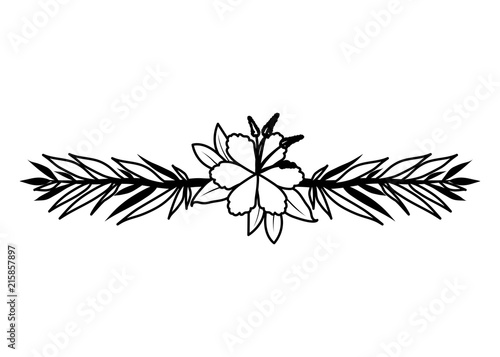 Wallpaper Mural beautiful flower and leafs wreath vector illustration design Torontodigital.ca