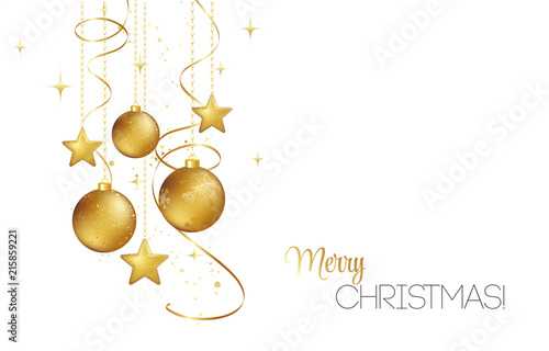 elegant Christmas background with gold baubles