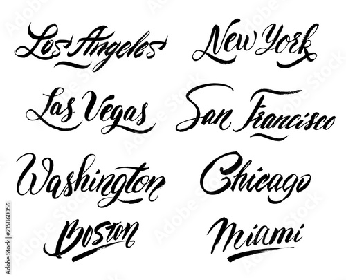 Photography US cities handwritten set