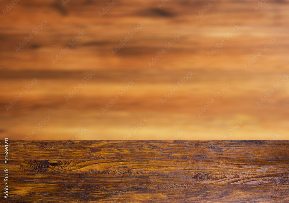 Background with empty table. Flooring The texture of the wood