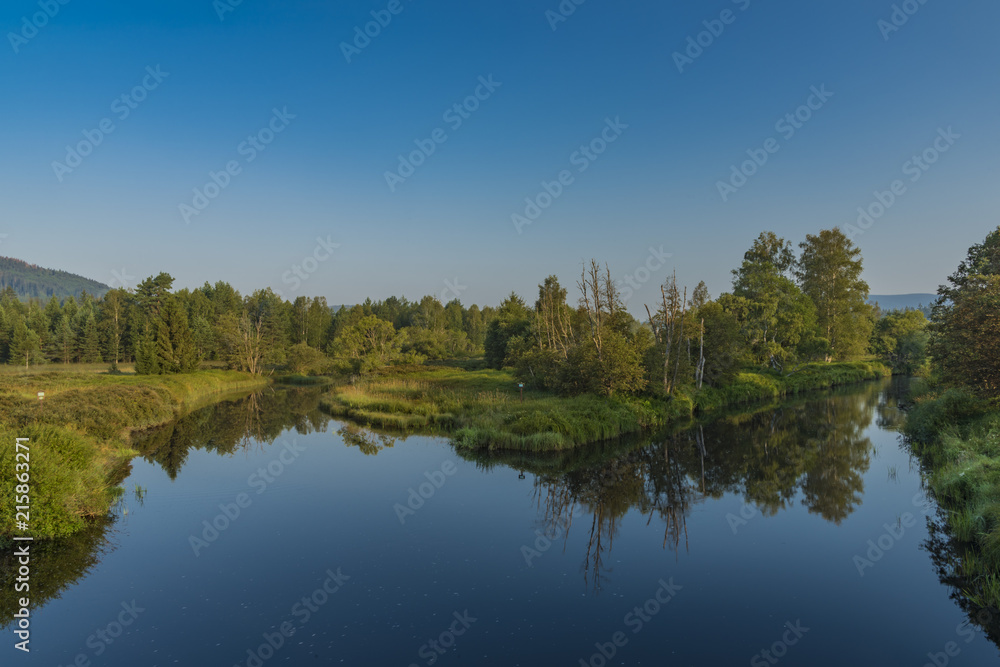 Tepla Vltava river in summer morning