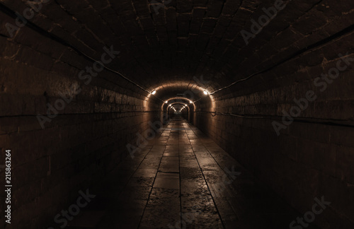gloomy underground tunnel into the void