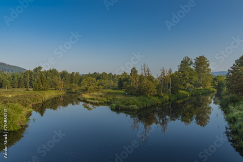 Tepla Vltava river in summer morning