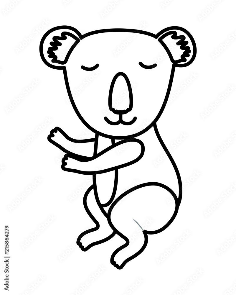 Fototapeta premium wild koala isolated icon vector illustration design