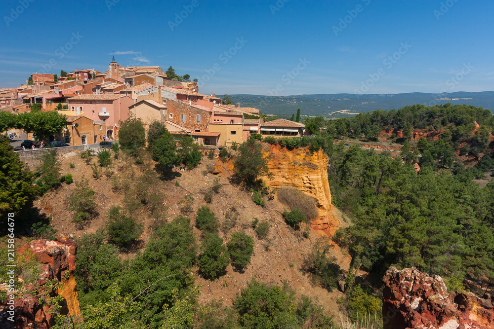 Village of Roussillon in Vaucluse, Provence, France