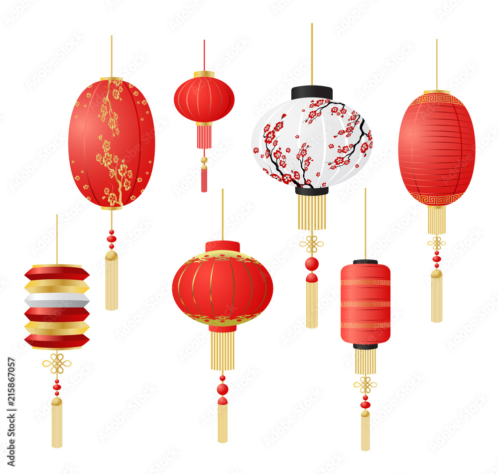 Happy Chinese new year. Traditional Chinese lanterns and Chinese lights Happy Chinese new year. Traditional Chinese lanterns and Chinese lights