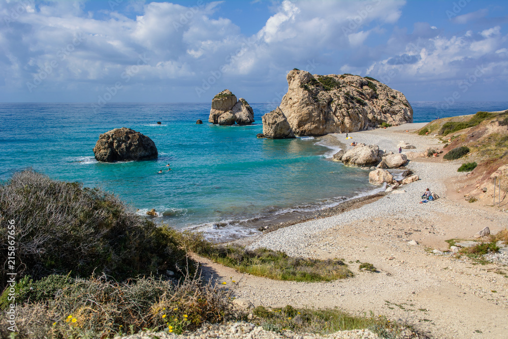 Naklejka premium Petra tou Romiou, legendary Aphrodite's birthplace, Cyprus