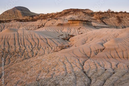 Rock formations and hoodoos in Dinosaur Provincial Park, Alberta Badlands, Alberta, Canada