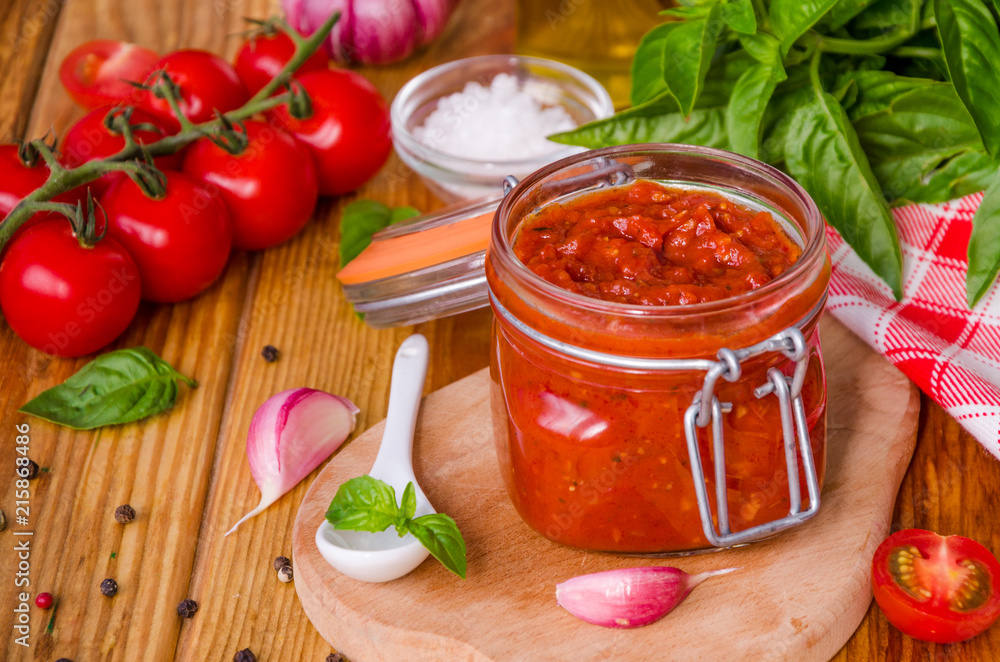 Marinara sauce. Traditional Italian tomato sauce with herbs, olive oil and garlic. Marinara sauce. Traditional Italian tomato sauce with herbs, olive oil and garlic.