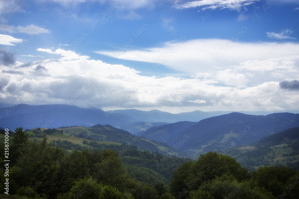 Cloudy weather in the mountains, Ukrainian Carpathians Cloudy weather in the mountains, Ukrainian Carpathians