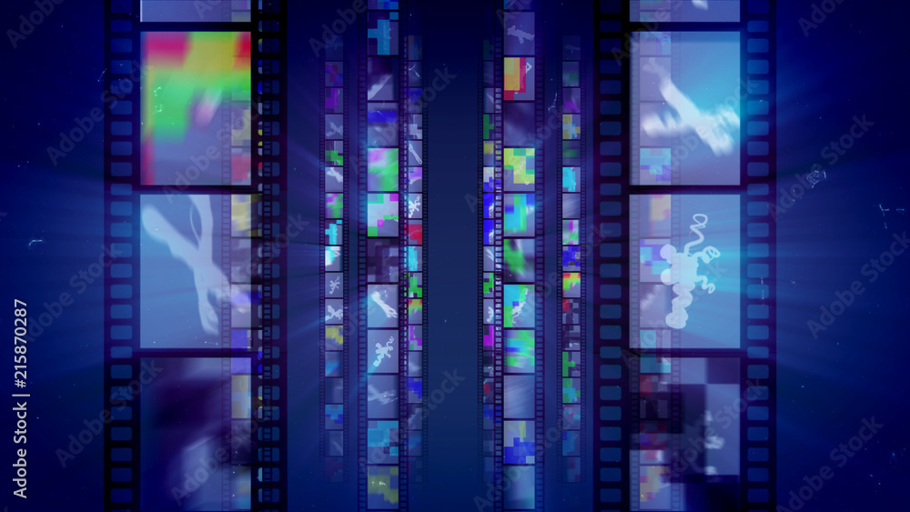 Shining Retro Film Blue Backdrop