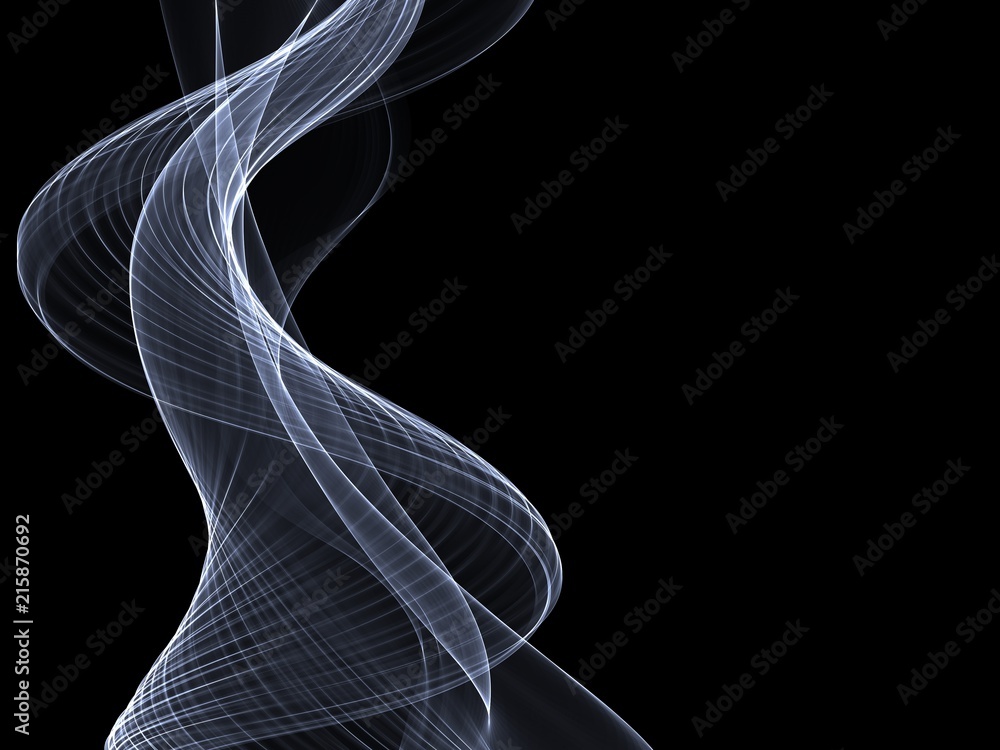 Naklejka premium Beautiful Smoke Wave on Black Background 