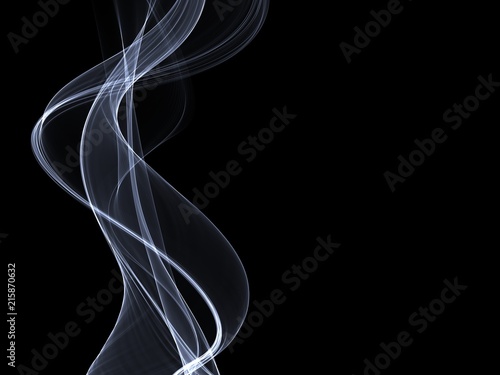  Beautiful Smoke Wave on Black Background 