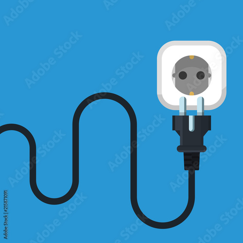 Icon of an electric socket with a plug. Modern vector illustration